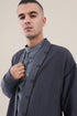 Long reversible jacquard coat